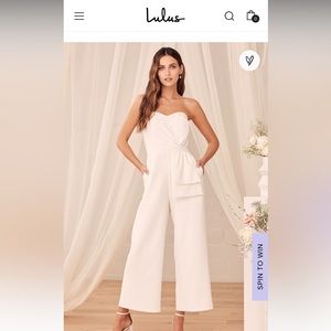 White Strapless Jumpsuit
